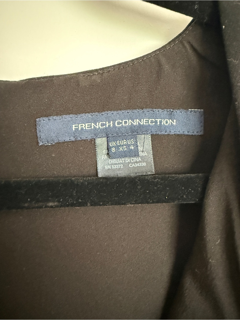 French Connection Black Cutout V-Neck Mini Dress - Picture 3 of 3
